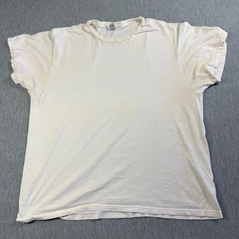 Fruit of the Loom Shirt Men XL White Solid Cotton VTG Crewneck Undershirt 90s